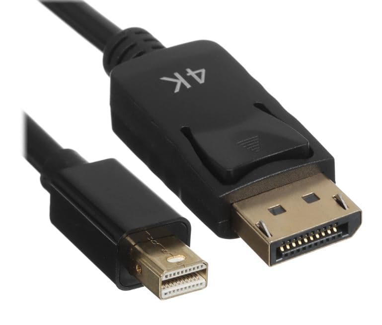 Кабель GoPower miniDisplayPort (m)-DisplayPort (m) 1м ver.1.4 черный Premium Zip-Lock c подвесом (1/