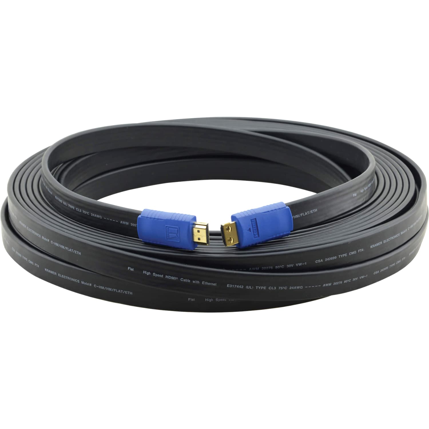 Kramer C-HM/HM/FLAT/ETH-3 Кабель HDMI-HDMI (Вилка - Вилка), 0,9 м