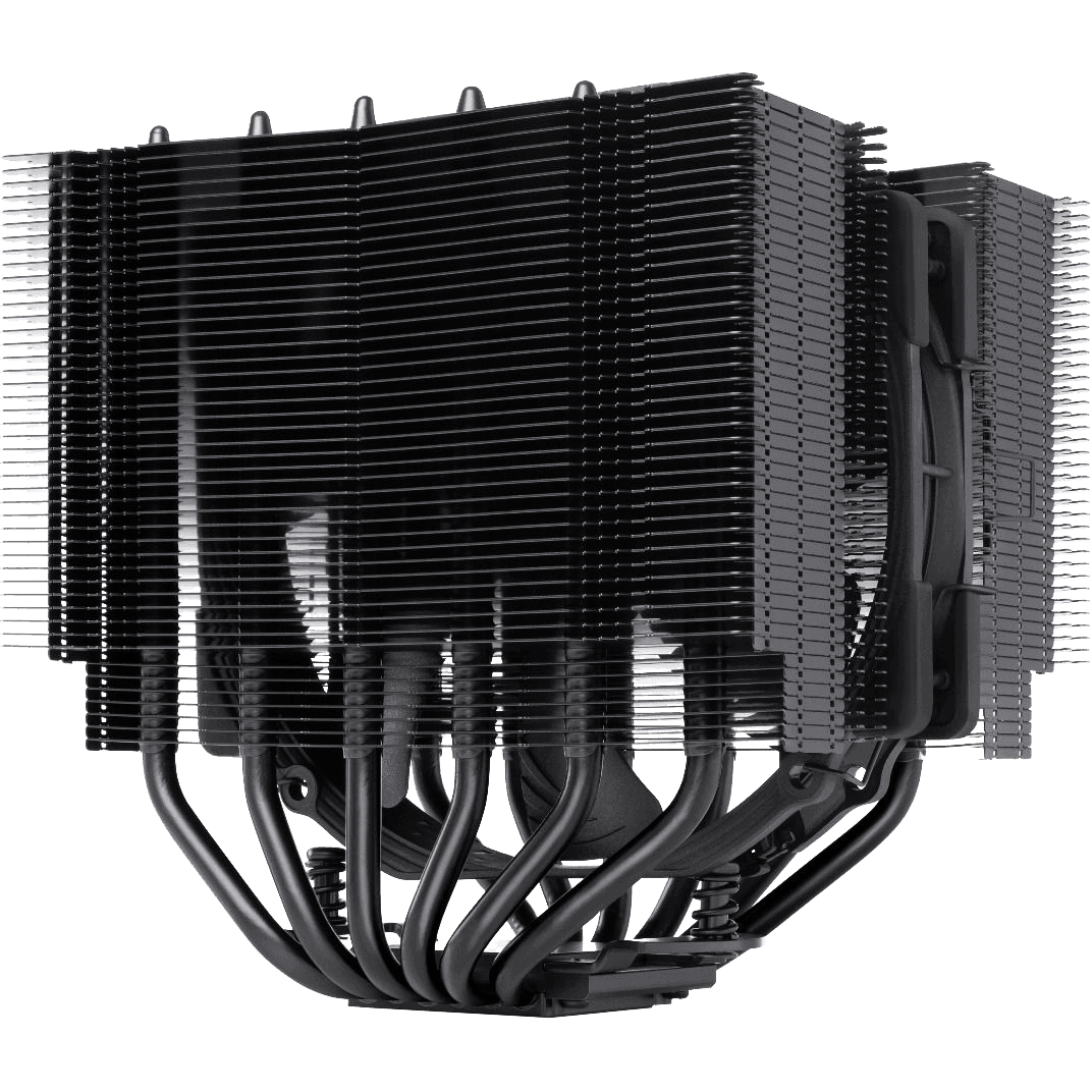 Кулер для процессора/ CPU Cooler Noctua NH-D15S chromax.black (167W, 4-pin PWM, 160mm, Al/Cu, 6x6mm, 1x150x140x25mm, 82.5CFM, 24.6dBA, 1500RPM, S: 1851/1700/1200/115X, AM5/AM4, Black)