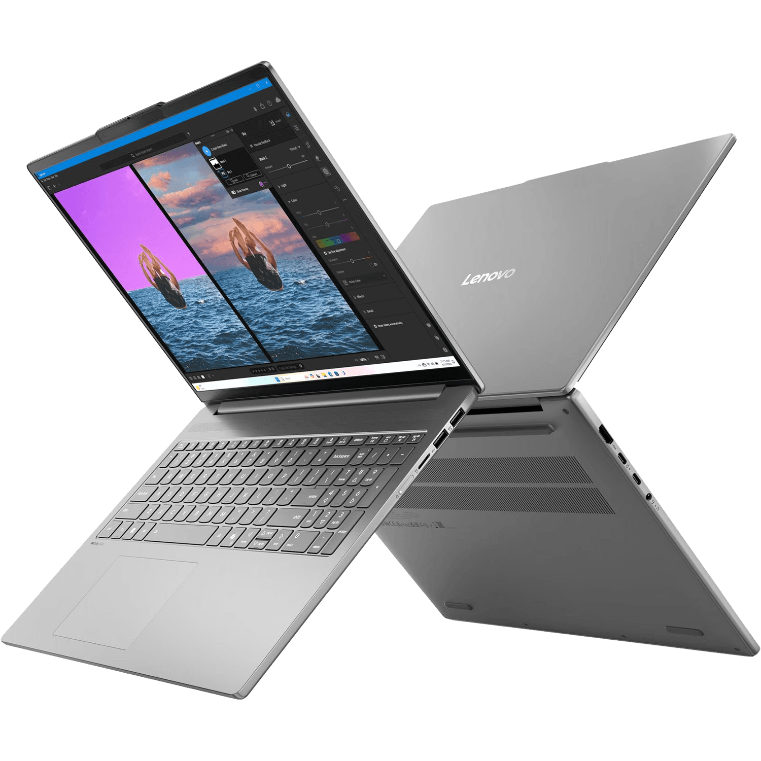 Ноутбук/ Lenovo IdeaPad Slim 5 16AHP10 16"(2880x1800 OLED)/AMD Ryzen 7 8845HS(3.8Ghz)/16384Mb/512PCISSDGb/noDVD/Int:AMD Radeon 780M/Cam/BT/WiFi/80WHr/war 1y/1.76kg/luna grey/noOS + 100W, RU kbd