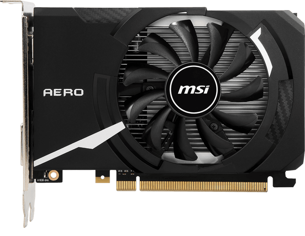 Видеокарта/ VGA MSI NVIDIA GeForce GT 1030 AERO ITX 2GD4 OC 2GB, DDR4/64-bit, PCIe 3.0, 1xDVI-D, 1xHDMI 2.0, 2-slot