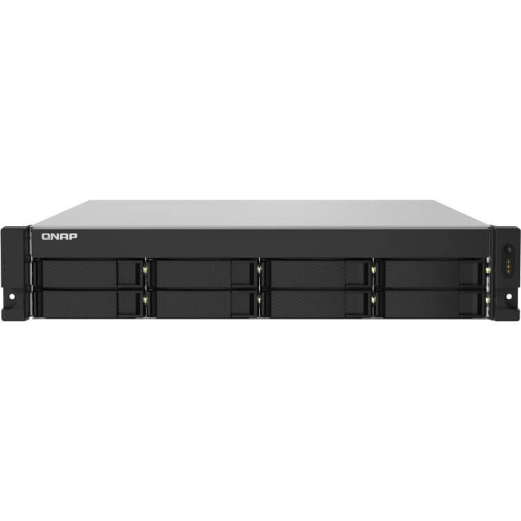 Сетевое хранилище без дисков/ SMB QNAP TS-832PXU-RP-4G 8-Bay 2U rackmount NAS, AL324 quad-core 1.7 GHz,, 1x4GB DDR4 RAM (max 1x16GB), SATA 6Gb/s, 2x 10GbE SFP+ LAN, 2x 2.5 GbE LAN, 2xPSU. W/o RAIL-B02