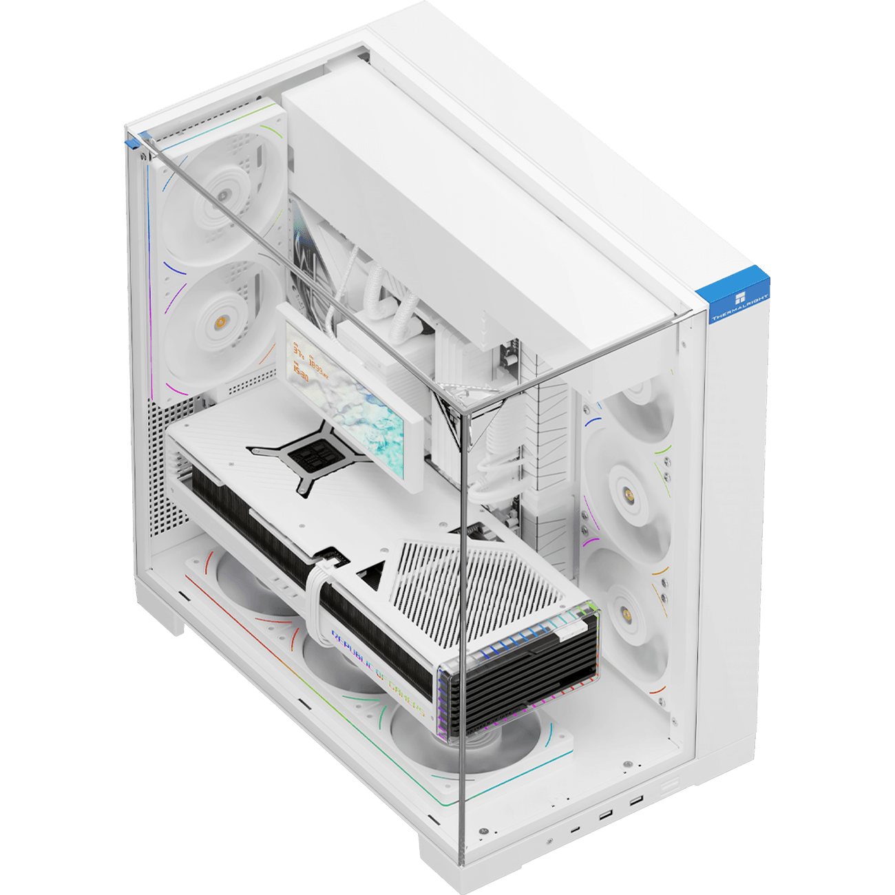 Корпус без блока питания/ Case Thermalright A70, Midi-Tower, TG, no fans, 2xUSB-A 3.0, 1xUSB Type-C, ATX, mATX, mITX White