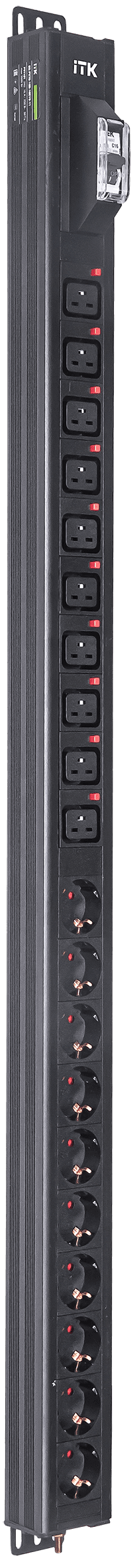 ITK BASE PDU PV1101 24U 1ф 16А 10SCHUKO 10C19 без каб.