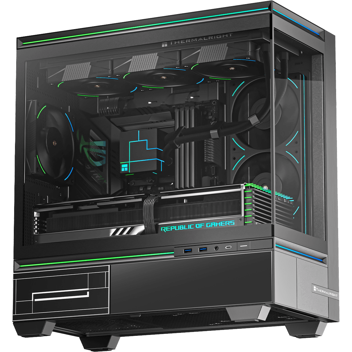 Корпус без блока питания/ Case Thermalright M10, Mini-Tower, TG, ARGB, no fans, 2xUSB-A 3.0, 1xUSB Type-C, mATX, mITX Black