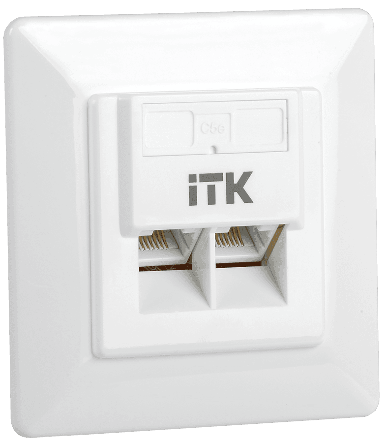 ITK Внутренняя инф. розетка RJ45 кат. 5Е UTP 2 порта