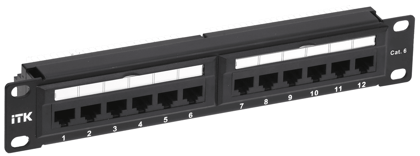 ITK 1U патч-панель кат.6 UTP 12 портов 10"" Dual IDC