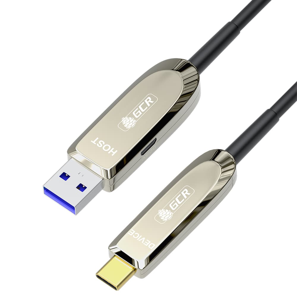 GCR PRO Кабель USB 3.1 (USB 3.2 Gen 2) Type-C, 3.0m, оптический, AM / CM, 10 Гбит/с, черный