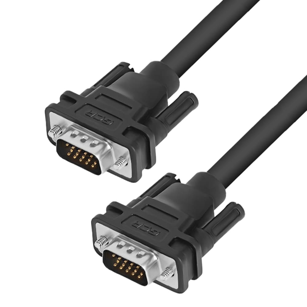 GCR Кабель SVGA 1.8m чёрный, медь, позолоченные контакты, OD6.0mm, 15M / 15M, 28/28 AWG, двойной экран