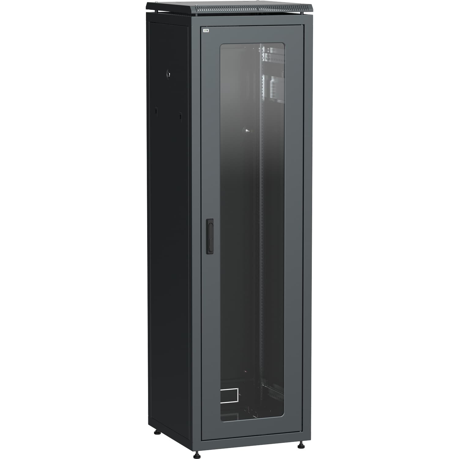 Шкаф сетевой 19" LINEA N 38U 600х800 мм стеклянная передняя дверь черный