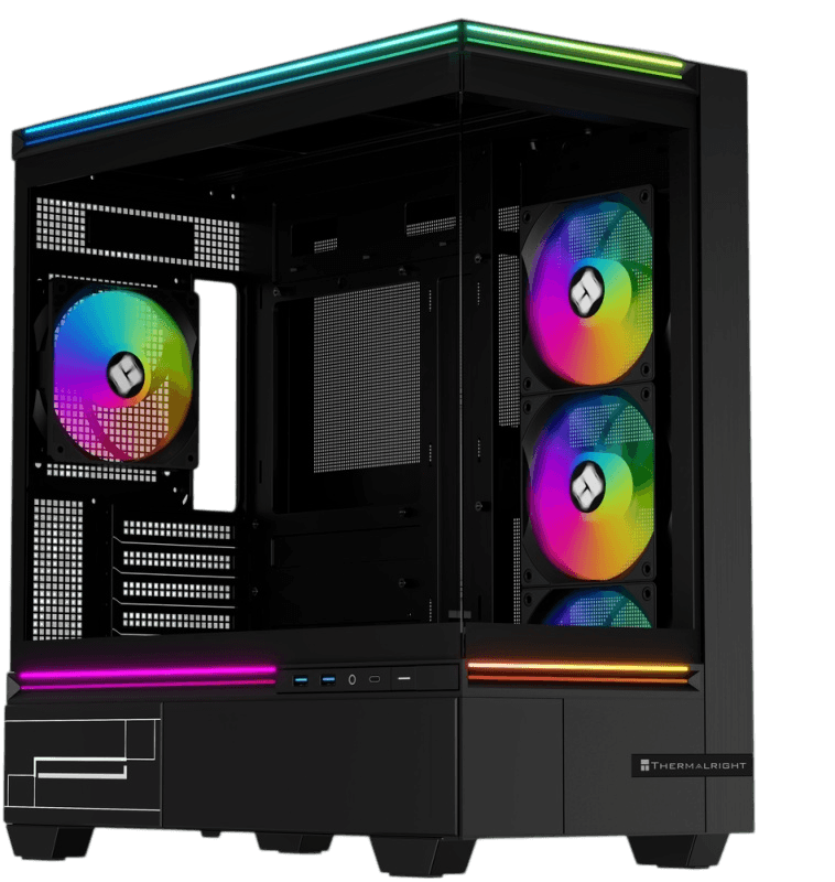 Корпус без блока питания/ Case Thermalright M10 FAN4-C, Mini-Tower, TG, 4x120mm ARGB, 2xUSB-A 3.0, 1xUSB Type-C, mATX, mITX Black
