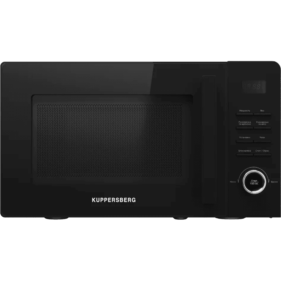 Микроволновая печь KUPPERSBERG/ Микроволновая печь KUPPERSBERG, отдельностоящая, 10 уровней мощности, 6 автоматических программ, объем 23 л, гриль, поворотный переключатель/кнопочное управление, таймер, блокировка от детей, поворотный стол, цвет черный