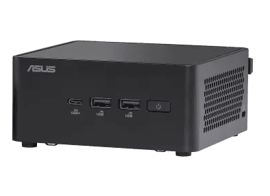 платформа для ПК/ Nettop ASUS NUC Model: NUC14RVH, Intel® Core™ 3 Processor 100U, 2xDDR5-5600 SO-DIMM supp, Intel® Graphics, Wi-Fi 6E AX211, BT v5.3, 3xUSB 3.2 Gen2, 1xUSB 2.0, 1xUSB 3.2 Gen2 Type-C + 2xT-bolt 4 Type-C w/DP 1.4, 2xHDMI 2.1, 1xRJ45 LAN, 1xDC-in, Supp: 128GB~4TB M.2 2280 NVMe™ PCIe® 4.0 x 4 SSD+128GB~1TB M.2 2242 NVMe™ PCIe® 4.0 x 4 SSD+128GB~4TB 2.5" SATA SSD/HDD?, 19VDC, 4.74A, 90W Adapter, W/O OS, ASUS LOGO, Black