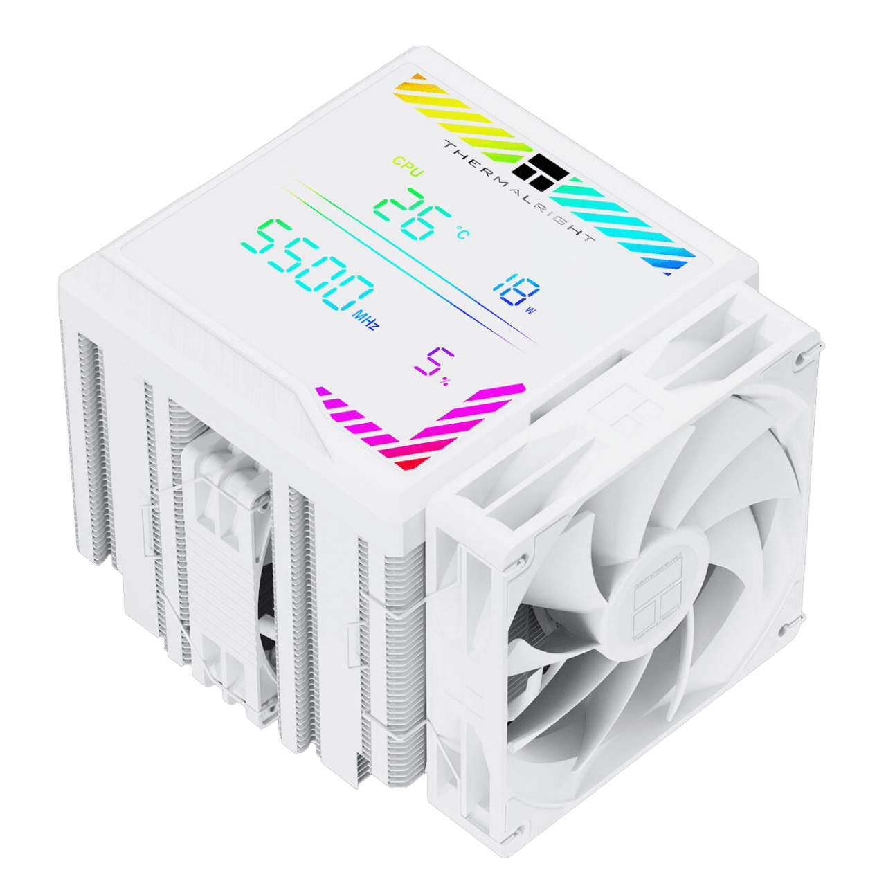 Кулер для процессора/ CPU Cooler Thermalright Peerless Assassin 140 Digital White (4-pin PWM, 165mm, Ni/Cu, 6x6mm, 1x120mm + 1x140mm, 82.CFM, 29.6dBA, 1850RPM, S: 1200, 1700, 1851, 115X, 2011, 2066, AM4, AM5, white)