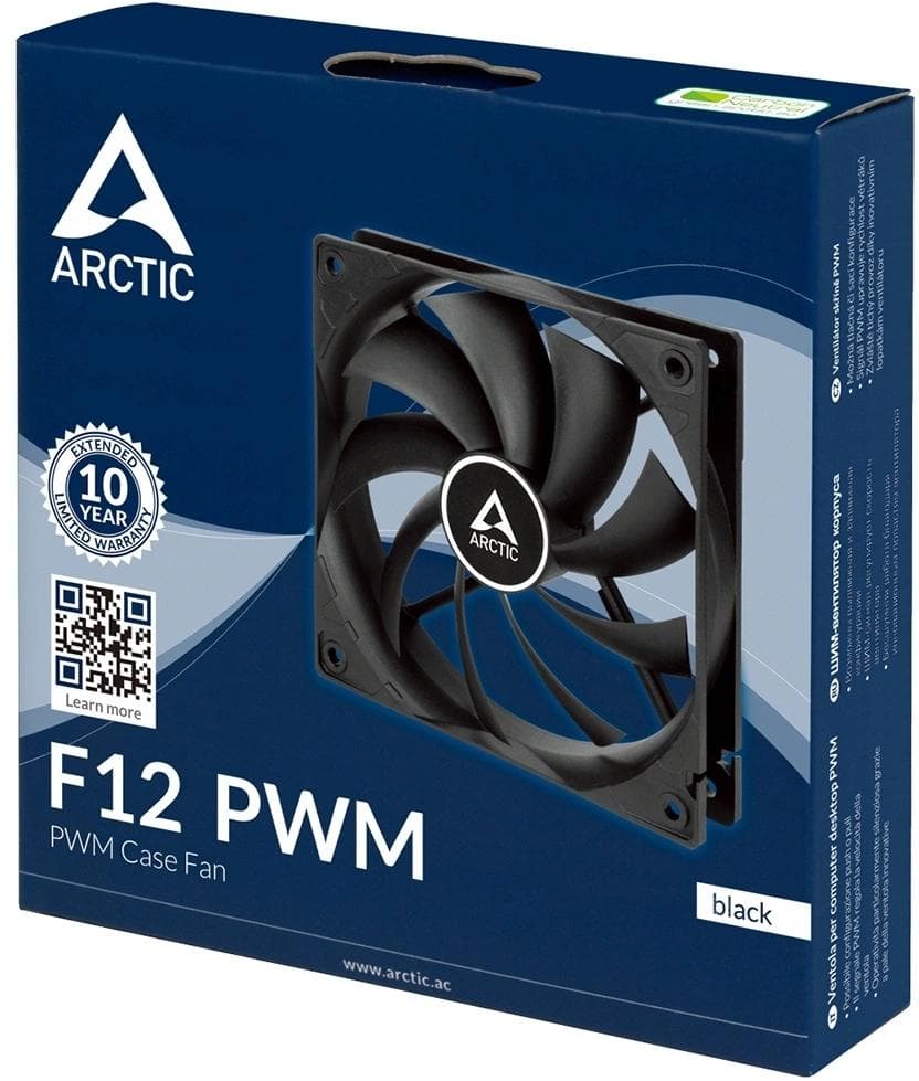 Вентилятор корпусной ARCTIC Cooling F12 PWM PST (Black) - retail (ACFAN00200A)