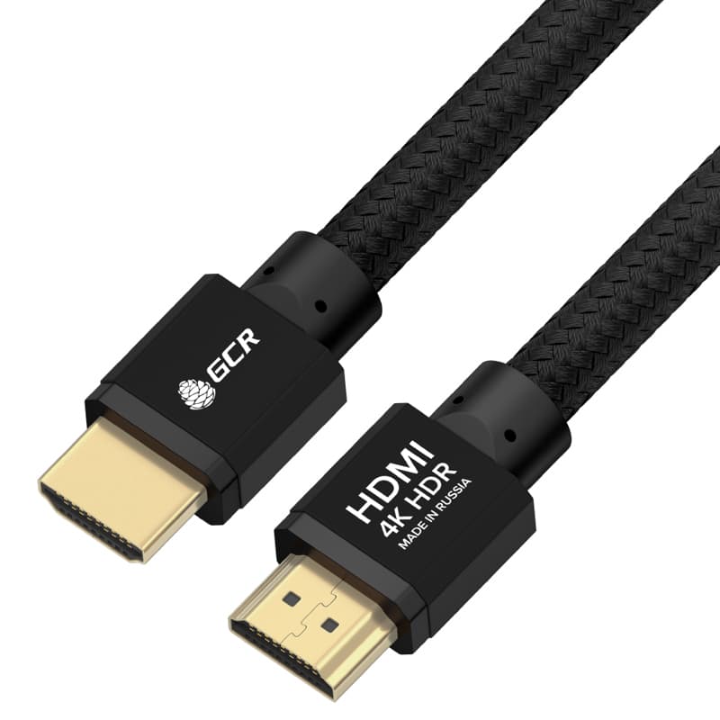 GCR PRO Кабель PROF 5.0m HDMI 2.0, ECO Soft капрон, черный, AL корпус, HDR 4:4:4, UHD 4K60Hz/5K30Hz 3D, 18Гбит/с, медь, 3Х экран с армированием