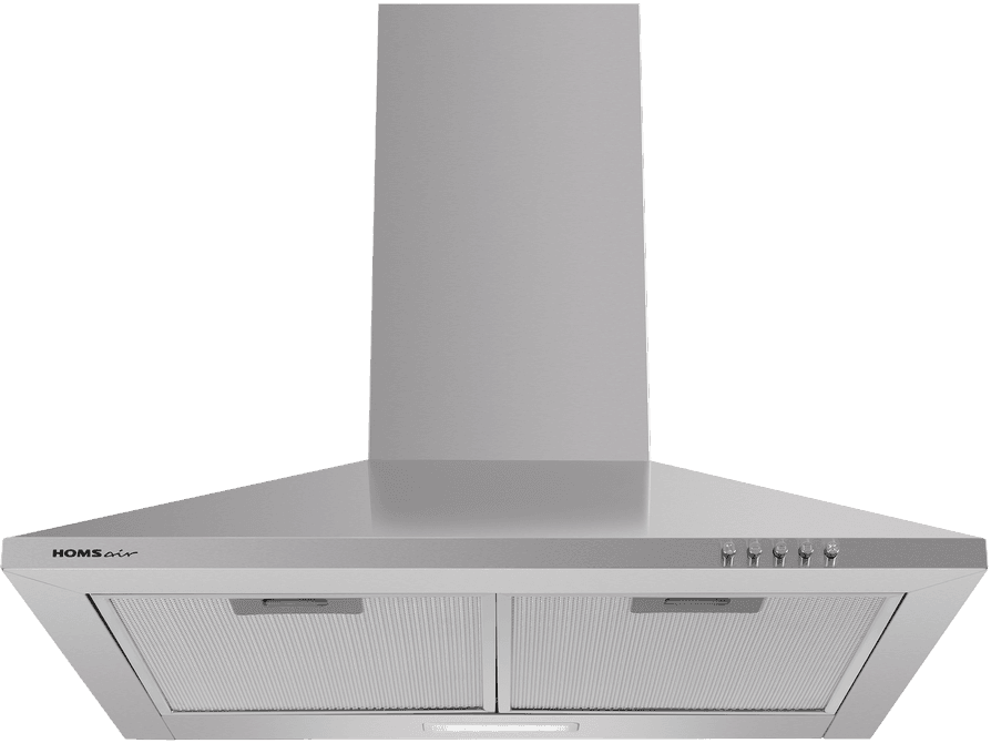 Вытяжка HOMSair DELTA 60 Inox/ подвесная, кнопочное управление, 3 скорости, 600 м3/ч, до 25 м2, 47 дБ, угольный фильтр CF130 (2шт.), светодиодное LED-освещение, ДхШхВ: 475х600х180, нерж. сталь