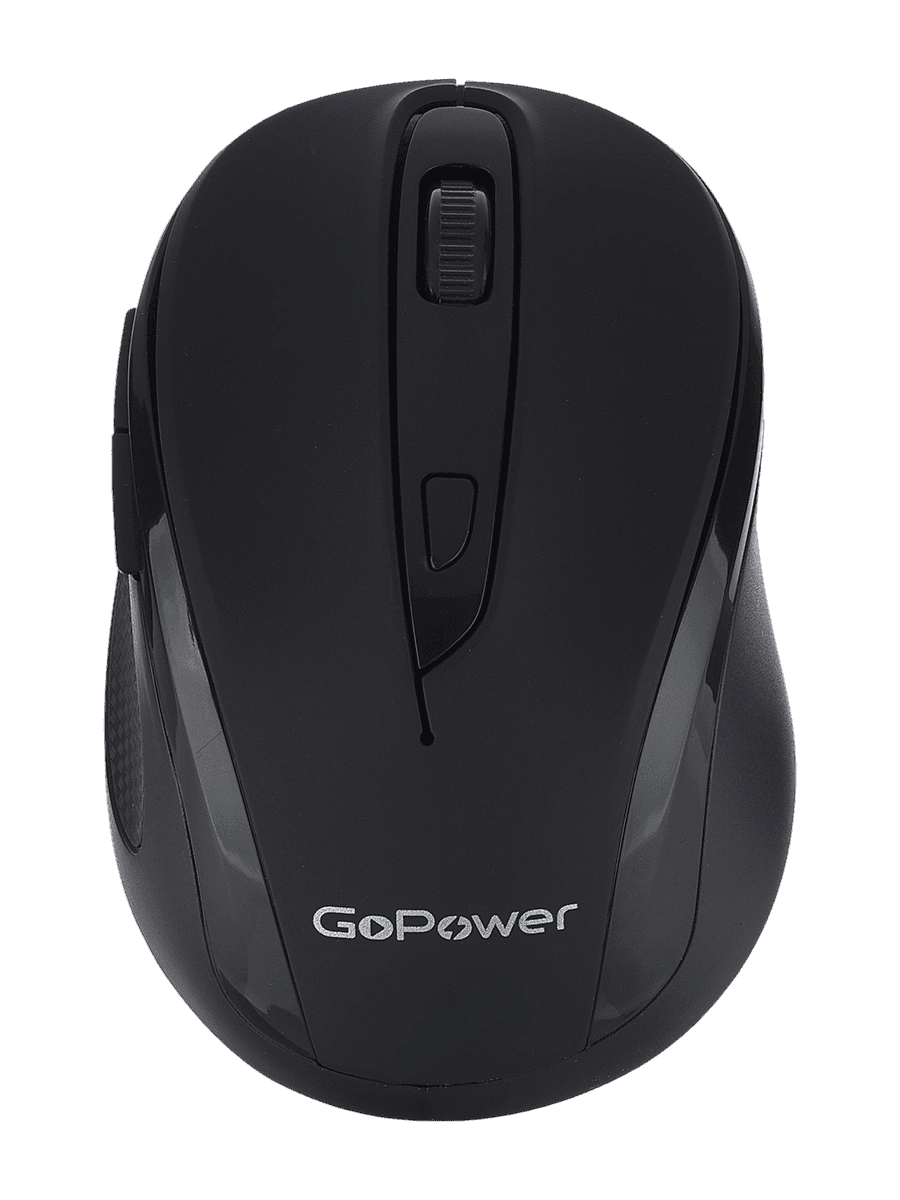 Мышь/ Мышь беспроводная GoPower GPM03 классическая USB бесшумная Soft-Touch черный (1/100)