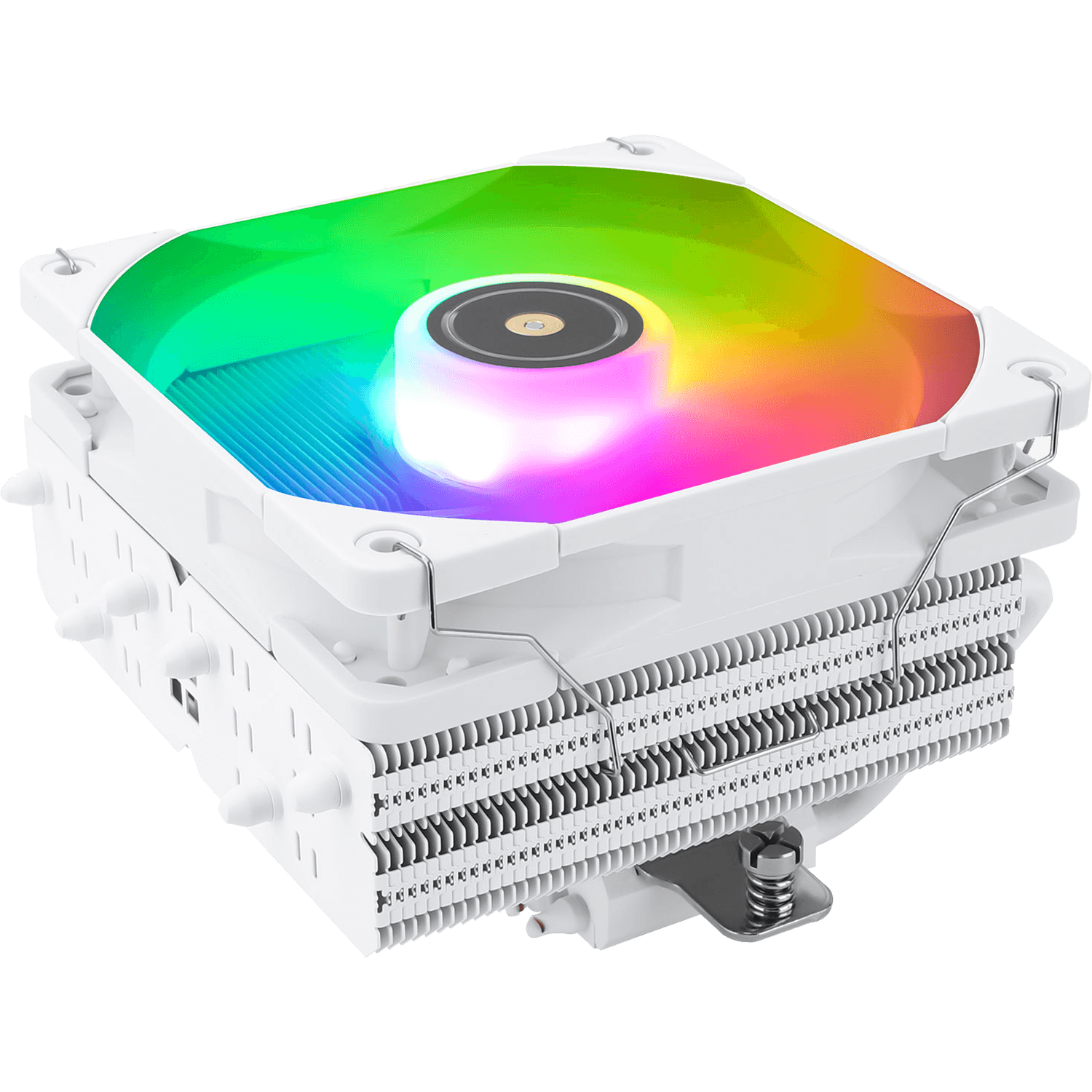 Кулер для процессора/ CPU Cooler Thermalright SI-100 White Argb (4-pin PWM, 74.8mm, Ni/Cu, 6x6mm, ARGB, 1x120mm, 72.37CFM, 27.7dBA, 2000RPM, S: 1851/1700/1200/20XX/115X, AM5/AM4, white)