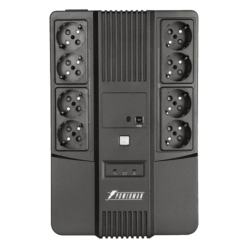 ИБП POWERMAN Brick 850 PLUS, линейно-интерактивный, 850ВА, 480Вт, 4 евророзетки с резервным питанием, 4 евророзетки с фильтрацией, USB, защита RJ45/RJ11, батарея 12В 9Ач 1 шт., 293мм х 202мм х 93мм, 5.2 кг./ UPS POWERMAN Brick 850 PLUS, line-interactive, 850VA, 480W, 4 euro sockets with backup power, 4 euro sockets with filtering, USB, RJ45/RJ11 protection, 12V 9Ah battery 1 pc., 293mm x 202mm x 93mm, 5.2 kg.