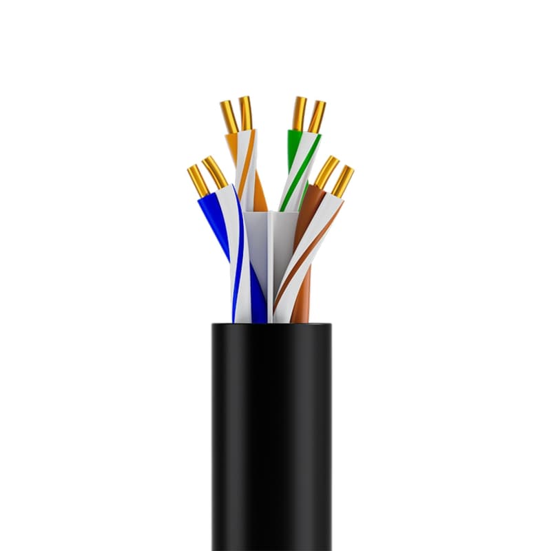 GCR Кабель витая пара кат.6А U/UTP LSZH 50м медь 4х2х0,57(23AWG) одножильный(Solid), черный