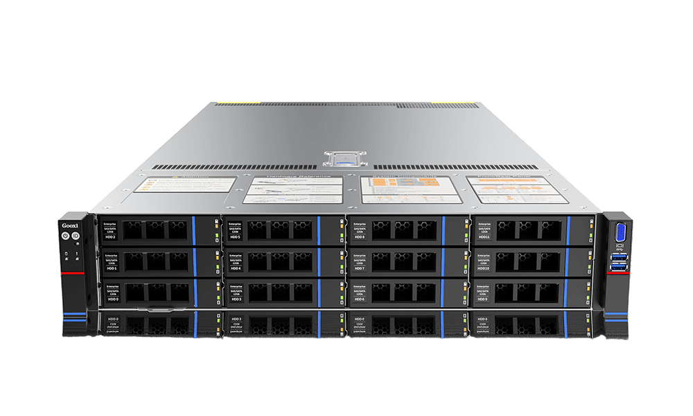 Серверная платформа/ Gooxi SL201-D12R-NV-G5 2U 12 bay platform based on Intel 6th Gen, with SAS/SATA/NVME backplane, 2pcs of PCIe 5.0x16; 2xPCIe 5.0x8, 2x 2.5" rear NVMe, 1300W 1+1 PSU, EU power cables, rail kit