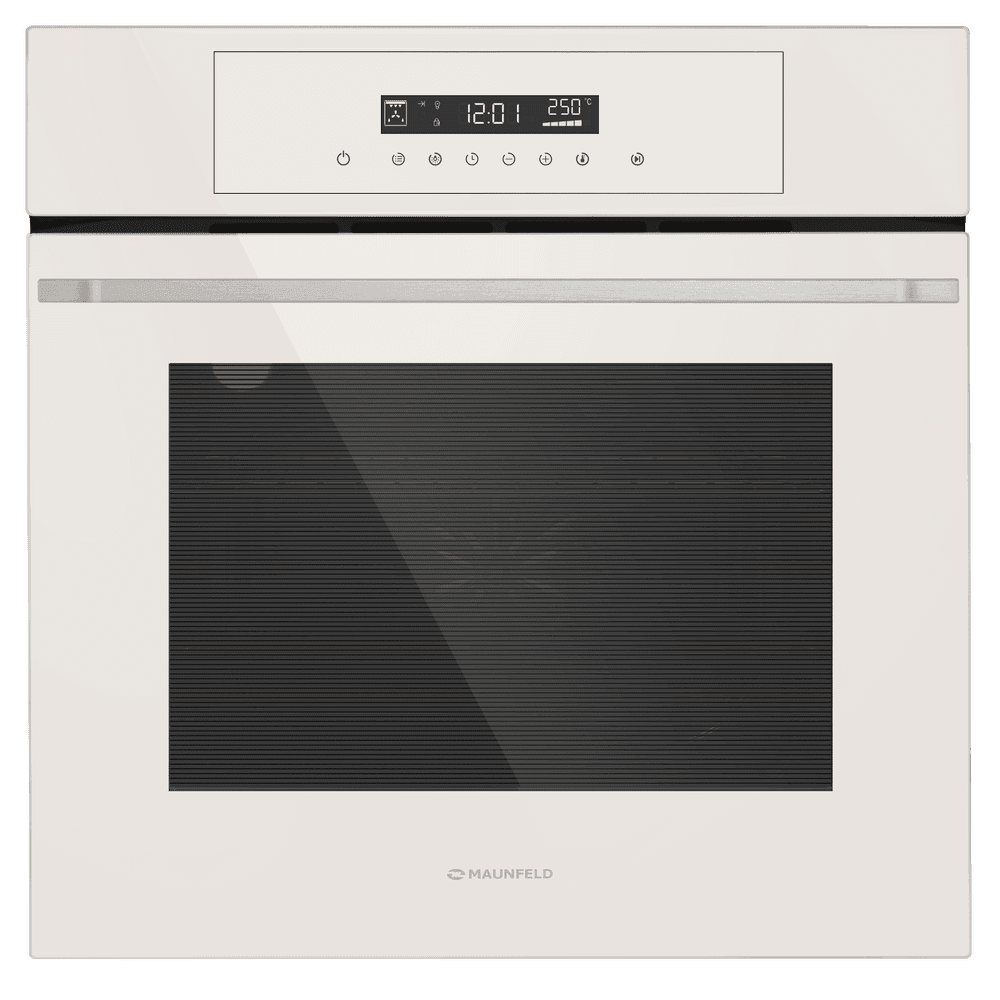 Шкаф духовой электрический MAUNFELD/ Электрический, 60 см, 10 режимов, сенсорное управление, гриль, гидролизная очистка, конвнекция, таймер, цвет бежевый, цвет фурнитуры нержавеющая сталь