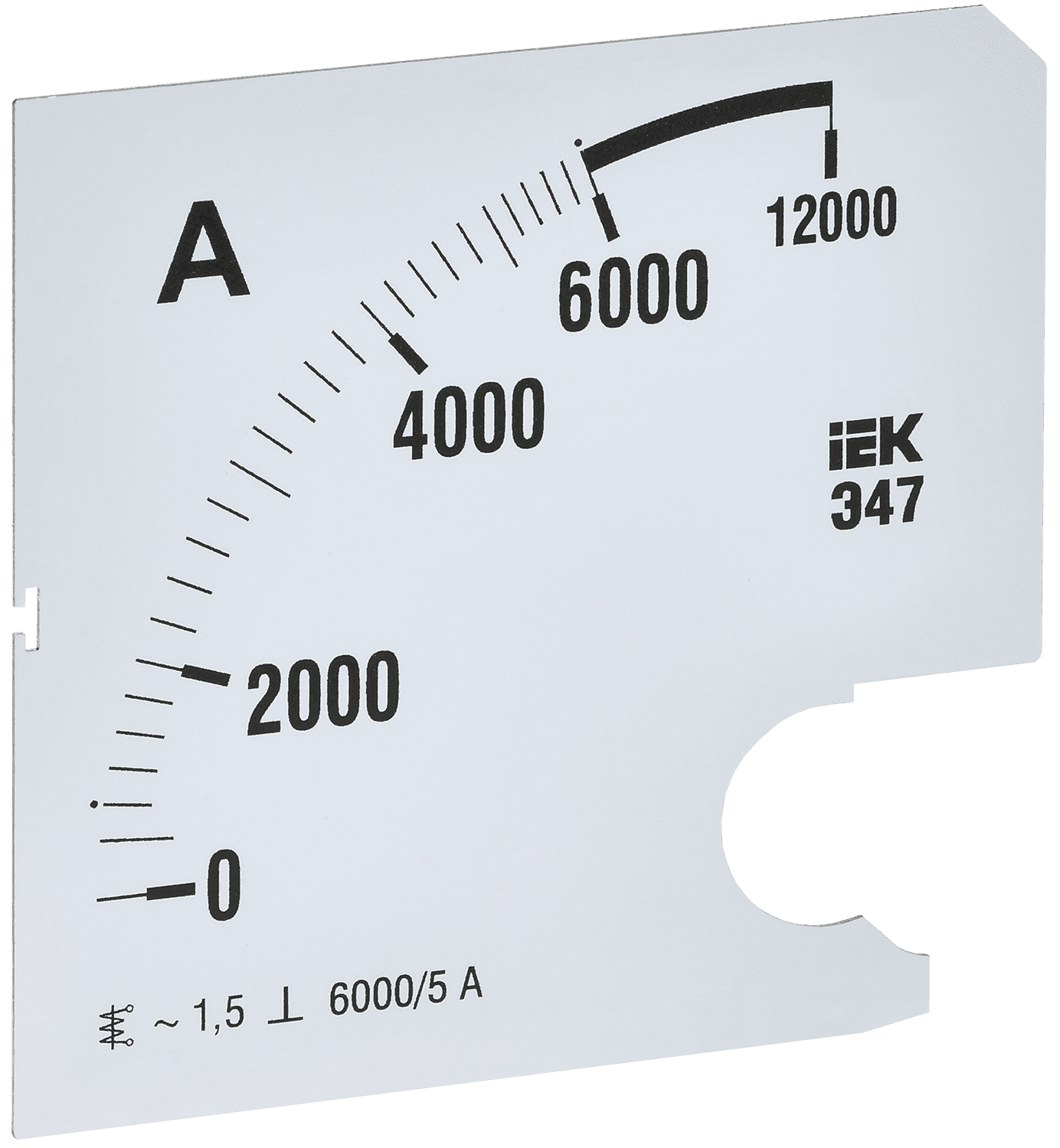 Шкала смен. для амперметра Э47 6000/5А-1,5 96х96мм IEK