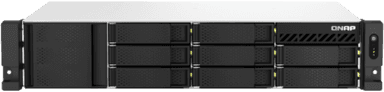 Сетевое хранилище без дисков/ SMB QNAP TS-864eU-RP-8G NAS, 8-tray 3,5"/2,5" w/o HDD, 4-core Intel Celeron N5095 2.0-2.9 GHz, 8GB DDR4 max, 2x2.5GbE LAN, 2U Rackmount, 2x300W PSU. W/o rail kit RAIL-B02