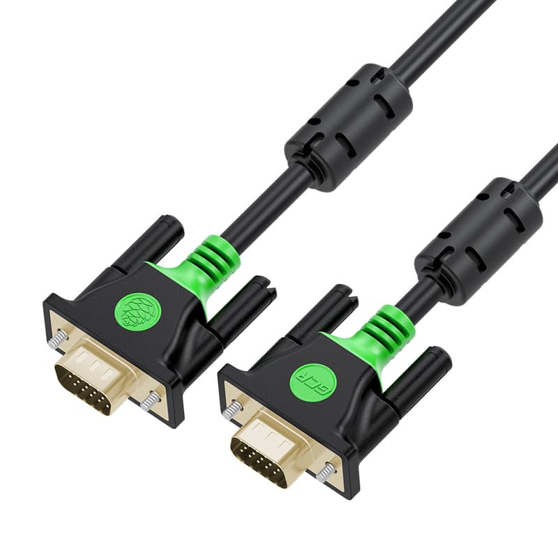 GCR PRO Кабель PROF Premium SVGA 3.0m чёрный, GOLD, медь, ферритовые кольца, OD8.0mm, 15M / 15M, 28/28 AWG, двойной экран