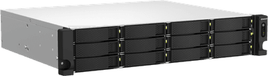 Сетевое хранилище без дисков/ SMB QNAP Network RAID drive, 12 3.5"/2.5" compartments, 2 2.5 GbE ports, HDMI port, rack design, 2 power supplies. Intel Celeron N5095 2.0 GHz (2.9 GHz), 8 GB DDR4. Guides are not included in the package.