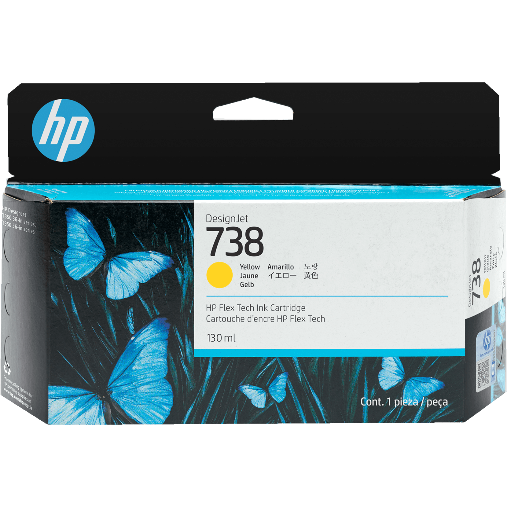 Картридж/ HP 738 130-ml Yellow DesignJet Ink Cartridge