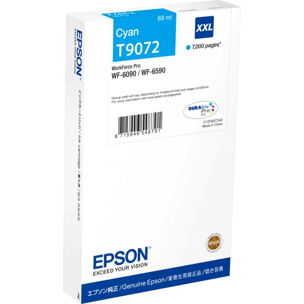 Картридж EPSON T9072 голубой экстраповышенной емкости (Original)