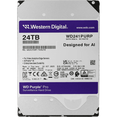 Жесткий диск/ HDD WD SATA3 24Tb Purple Pro 7200 512Mb 1 year warranty (replacement ST20000VE003, WD181PURP, WD221PURP, ST24000VE002, ST24000DM001)