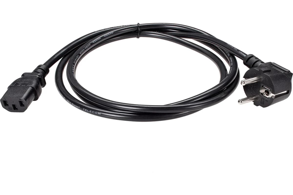 Кабель комп - розетка 220V EU (угловой) 3GX1,5мм2, 1,8m, медь, Telecom