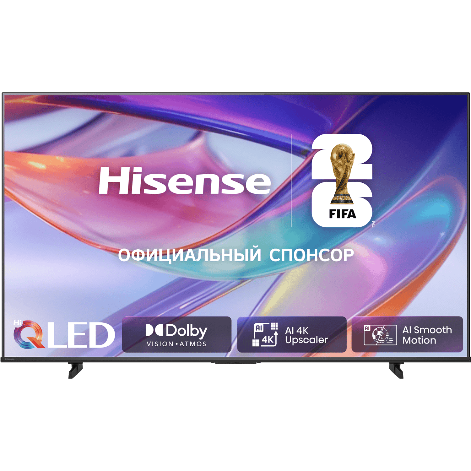 Телевизор ЖК 43'' Hisense/ 43", QLED, Ultra HD, VA, QLED & DLED, Smart TV (HomeOS U9.5), Wi-Fi, DVB-T2/T/C/S2/S, 2х10W, Game Mode Plus, HSR 120Hz, 300 nits, 5000:1, CI+(1.4), 3хHDMI, 2хUSB, Black, 2026