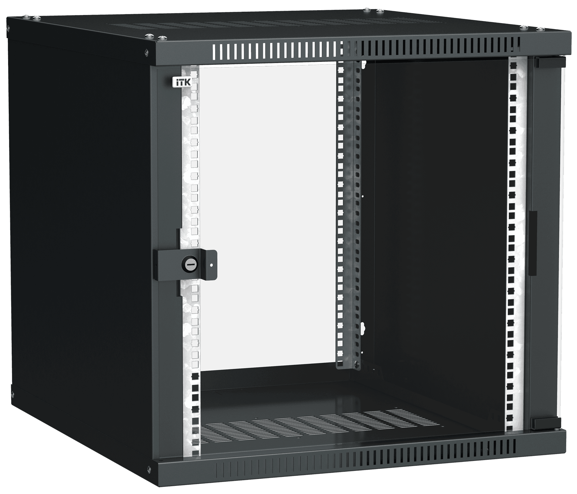 ITK Шкаф LINEA WE 9U 550x350мм дверь стекло черный