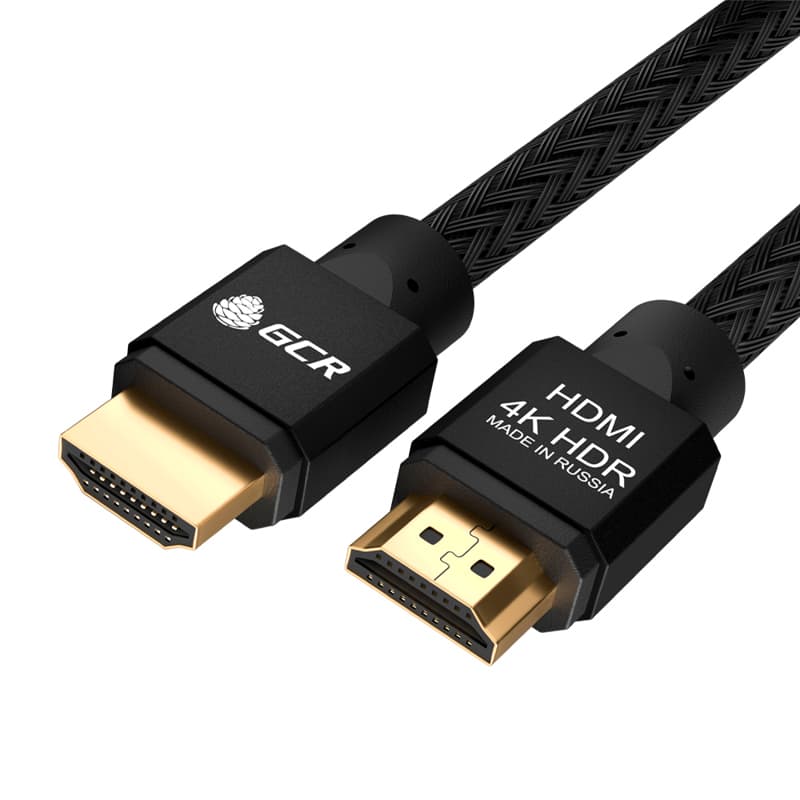 GCR PRO Кабель PROF 3.0m HDMI 2.0, черный в оплетке нейлон, AL корпус черный, медь, HDR 4:4:4, UHD 4K60Hz/5K30Hz, 3D, AUDIO, 18.0Гбит/с