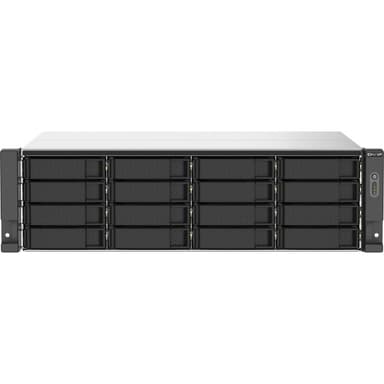 Сетевое хранилище без дисков/ SMB QNAP TS-1673AU-RP-16G NAS 16 HDD trays, 2x 2.5 GbE, rackmount, 2 PSU. 4-core AMD V1500B 2,2 GHz,,RAM 16 GB (1 x 16 GB) up to 32 GB (2 x 16 GB). W/o rail kit RAIL-B02