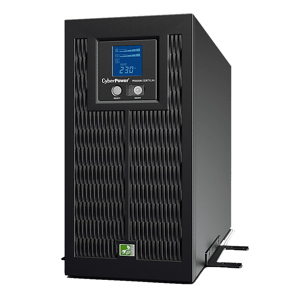 PR6000ELCDRTXL5U - Источник бесперебойного питания, CyberPower, PR6000ELCDRTXL5U, Мощность 6000ВА/4500Вт, PR-серия, Линейно-интерактивный, Стоечный 5U, LCD/Smart/USB/RJ11/RJ/45/RS232/EPO/Serial, AVR: 167-288В, АКБ 12В/9Ач*16шт, Вых: 8xIEC C13/2xIEC C19/1xКлеммный блок, Чёрный