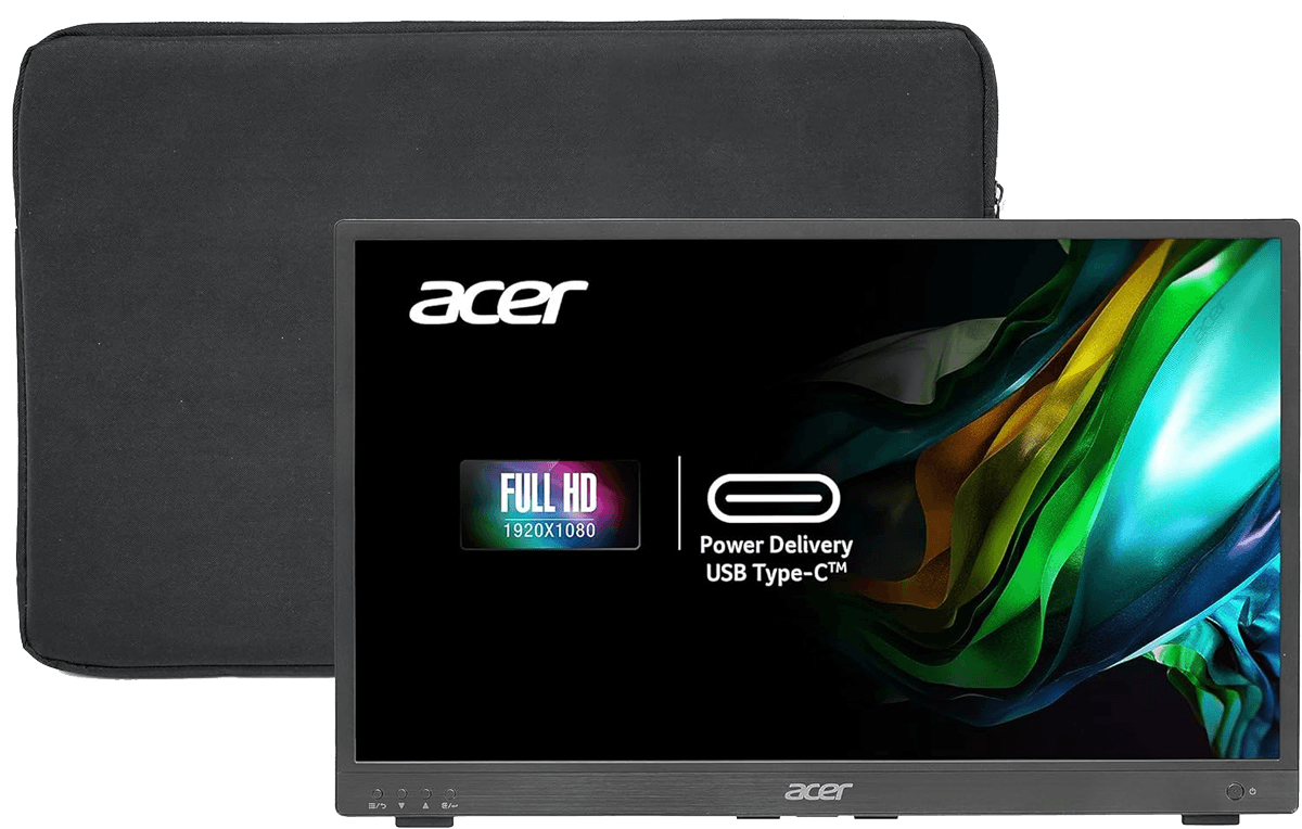Монитор/ ACER PM181QAbmiux 17,3'', ZeroFrame, UltraThin Black, 16:9, IPS, 1920x1080, 7ms, 250cd, 60Hz, 1xMiniHDMI + 1xType-C(15W) + SPK + Audio Out, Speakers 0.5Wx2