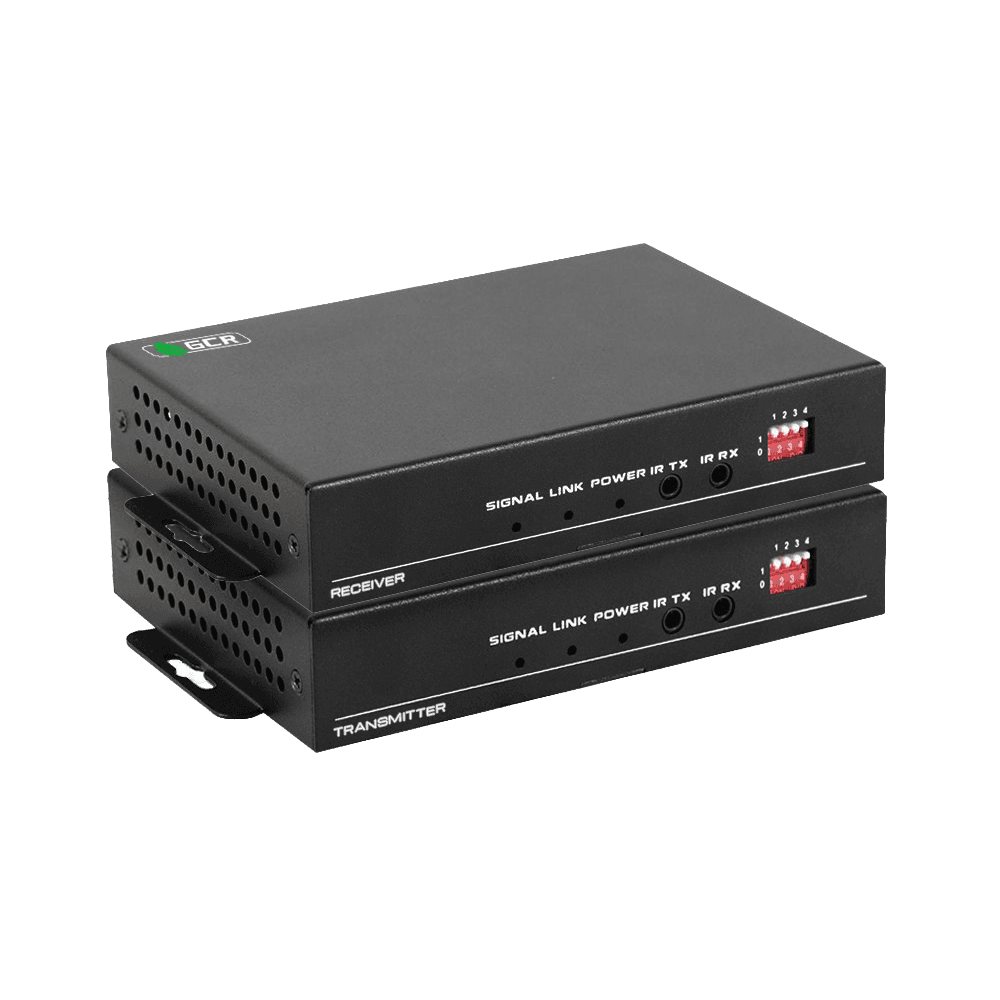 GCR Удлинитель HDMI 2.0 по витой паре с поддержкой HDBaseT 4K60Hz 18G до 100М передатчик + приемник, поддержка EDID, RS232, Audio
