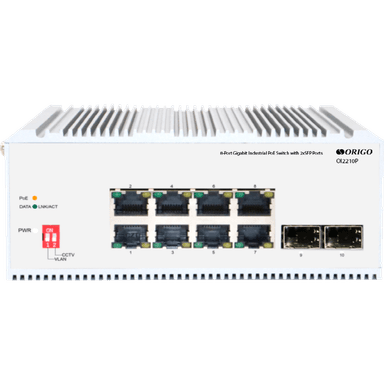 Коммутатор/ Unmanaged Industrial Switch 8x1000Base-T PoE, 2x1000Base-X SFP, PoE Budget 185W, Surge 4KV, -40 to 75°C