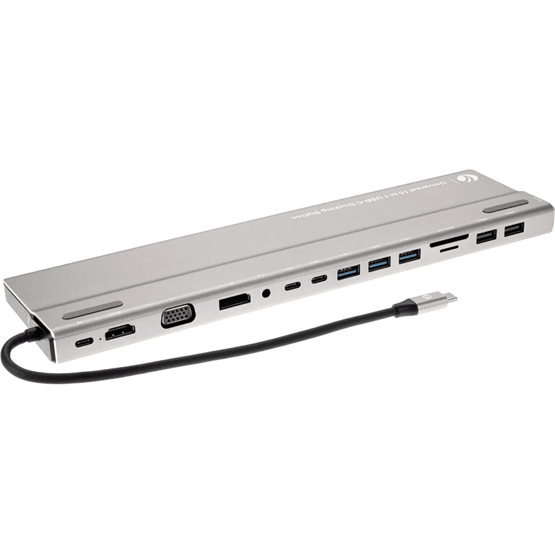 Адаптер VCOM TypeC -->3*USB3.0+2*USB2.0+VGA+RJ45+SD+TF+AUD+HDMI+DP+2*USB3.1 Data+PD