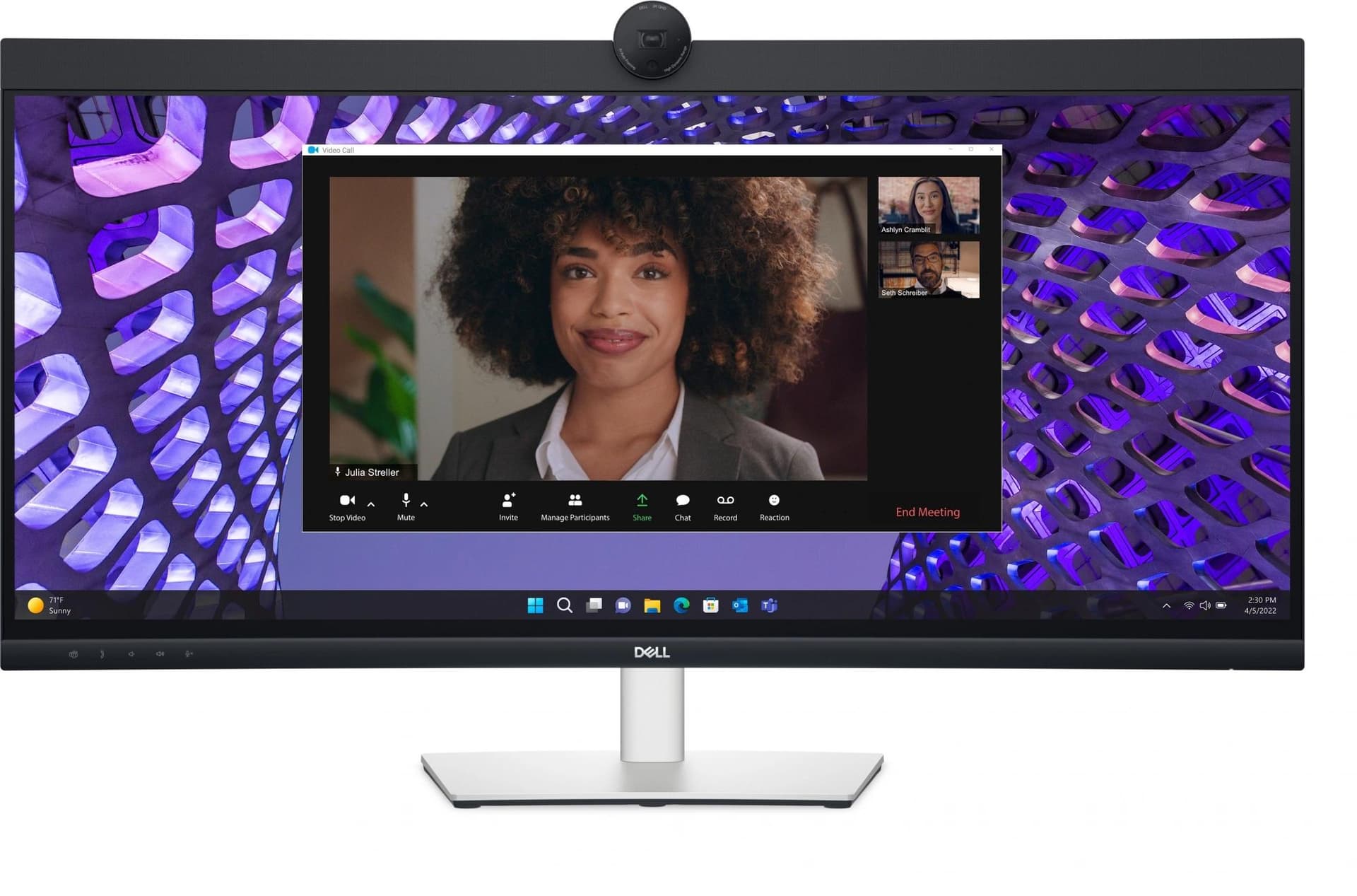 Монитор Dell 34" P3424WEB Black/Silver Curved 3800R, 21:9, IPS, 3440x1440, 5ms, 300cd, 60Hz, 4MP Camera, 1xHDMI, 1xDP, 3xUSB, 1xUSB-C, SPK, LAN, HAS