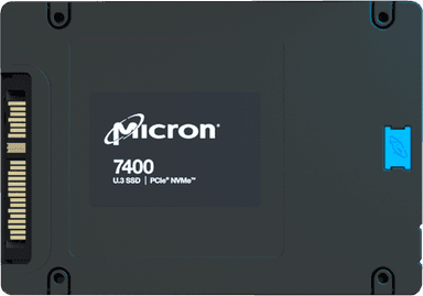 Твердотельный накопитель/ Micron SSD 7400 PRO, 1920GB, U.3(2.5" 7mm), NVMe, PCIe 4.0 x4, 3D TLC, R/W 4400/2000MB/s, IOPs 420 000/85 000, TBW 3500, DWPD 1 (12 мес.)