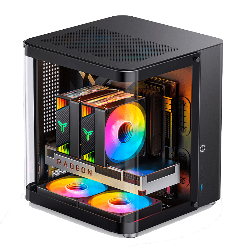 Корпус без блока питания Корпус JONSBO TK-1 Black 2.0 MATX без БП, mini-ITX, micro-ATX, черный
