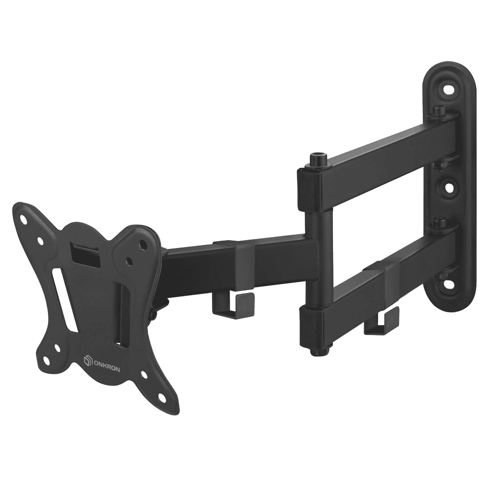 Кронштейн ONKRON/ 10-32'' макс 100*100 мм, 2 колена, наклон -+ 8?, поворот: 180°, от стены 65-408 мм, макс вес 25кг, черный