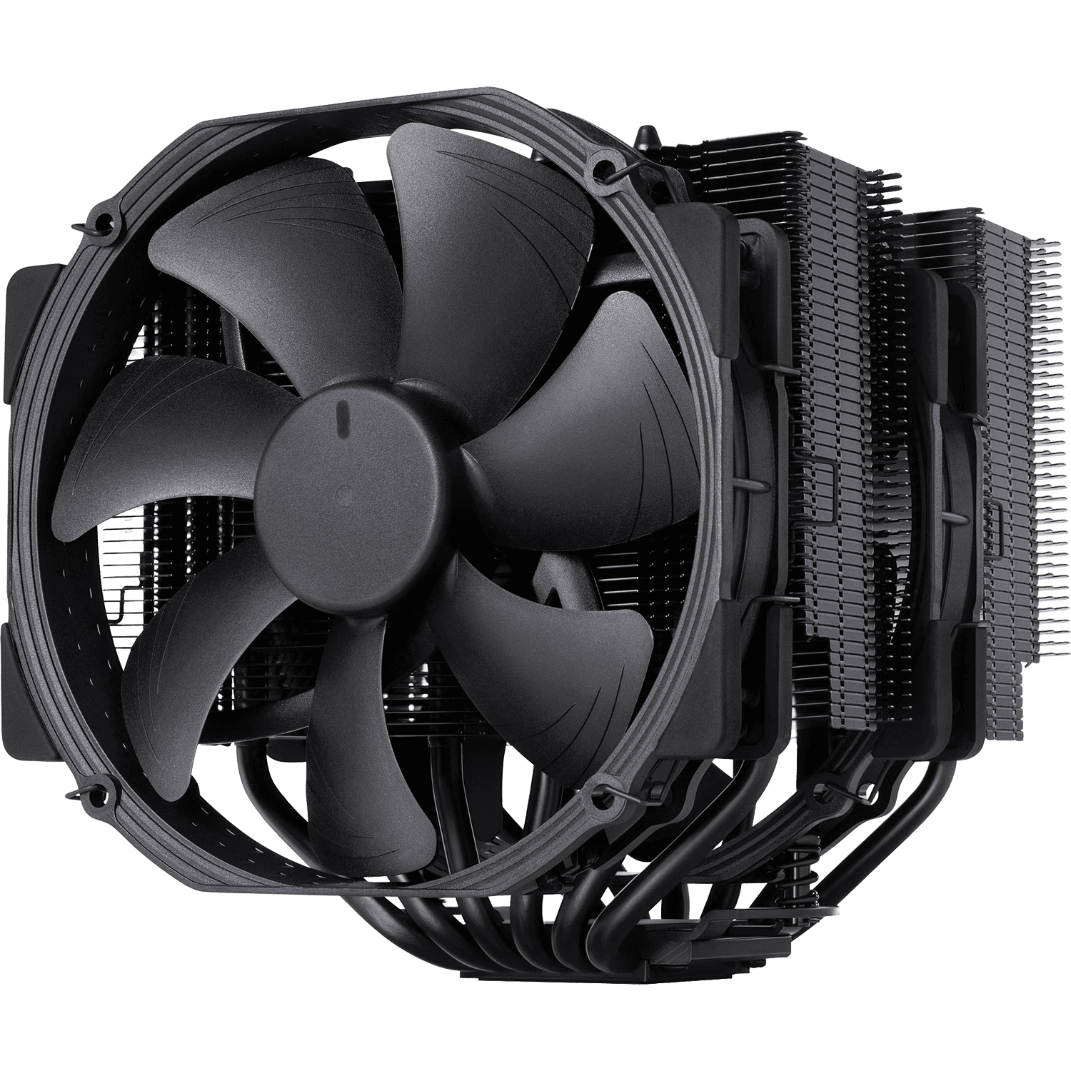Кулер для процессора/ CPU Cooler Noctua NH-D15 chromax.black (183W, 4-pin PWM, 165mm, Al/Cu, 6x6mm, 2x140mm, 82.43CFM, 24.6dBA, 1500RPM, S: 1851/1700/1200/115X, AM5/AM4, Black)