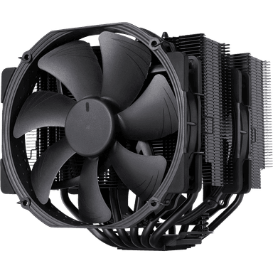 Кулер для процессора/ CPU Cooler Noctua NH-D15 chromax.black (183W, 4-pin PWM, 165mm, Al/Cu, 6x6mm, 2x140mm, 82.43CFM, 24.6dBA, 1500RPM, S: 1851/1700/1200/115X, AM5/AM4, Black)